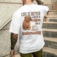 Bullmastiff-Hunderasse Das Leben Ist Besser Mit Kaffee Und Einem T-Shirt mit Rückendruck Geschenke für Ihn