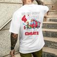 Children's Birthday Ich Bin Schon 4 Jahre Voll Im Einatz Fire Brigade T-Shirt mit Rückendruck Geschenke für Ihn