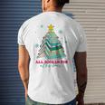 Christmas Book Tree Retro All Booked For Christmas Book Tree Men's T-shirt Back Print Gifts for Him