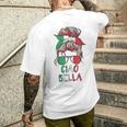 Ciao Bella Italian Flag With Sunglasses T-Shirt mit Rückendruck Geschenke für Ihn