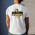 Dallas Texas Skyline Map Art Mens Back Print T-shirt Gifts for Him