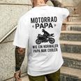 Damen Sportbike Motorradfahrer Spruch Herren Motorrad Papaater Mit-Ausschnitt T-Shirt mit Rückendruck Geschenke für Ihn