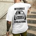 Delta Integrale Evoluzione Rally Auto White S T-Shirt mit Rückendruck Geschenke für Ihn