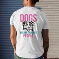 Dogs Are My Favorite People Australian Shepherd Mens Back Print T-shirt Gifts for Him