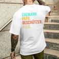 Ehemann Papa Beschützer Heldatertag T-Shirt mit Rückendruck Geschenke für Ihn