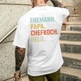 Ehemann Papa Chefkoch Held Geschenk Zumatertag T-Shirt mit Rückendruck Geschenke für Ihn