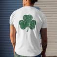 Faded Shamrock Lucky Clover St Patricks Day Mens Back Print T-shirt Gifts for Him