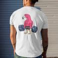 Flamingo Weightlifting Bodybuilder Muscle Fitness Mens Back Print T-shirt Gifts for Him