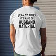 Husband Material Dad Joke Father's Day Mens Back Print T-shirt Gifts for Him