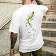 Für Echsen & Reptilien Fans Kletternder Salamander Gecko T-Shirt mit Rückendruck Geschenke für Ihn