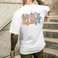 Groovy Daddy Retro Dad Matching Family 1St Birthday Party Men's T-shirt Back Print Gifts for Him