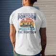 What Happens On The Pontoon Boat Boating For Dad Mens Back Print T-shirt Gifts for Him