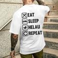 Helau Carnival Eat Sleep Repeat Carnival Carnival T-Shirt mit Rückendruck Geschenke für Ihn