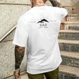 Herren Dad Est 2023 Fels Berg Männer Mann Papa Cool Schwarz Raglan T-Shirt mit Rückendruck Geschenke für Ihn