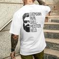 Husann Papa Grillmeister Held Griller Dad Grandpa Gray S T-Shirt mit Rückendruck Geschenke für Ihn