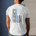Husband Daddy Hero Police Officer Sheriff Deputy Father's Day Mens Back Print T-shirt Gifts for Him