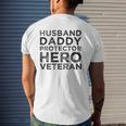 Husband Daddy Protector Hero Veteran Father's Day Dad Mens Back Print T-shirt Gifts for Him
