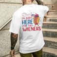 I'm Just Here For The Wieners 4Th Of July Hot Dog Men's T-shirt Back Print Gifts for Him