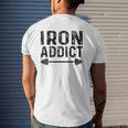 Iron Addict Gym Vintage Lifting Mens Back Print T-shirt Gifts for Him