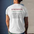 Juneteenth A History Of Freedom Mens Back Print T-shirt Gifts for Him