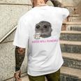 Katzi Will Kuschli Sad Hamster Meme T-Shirt mit Rückendruck Geschenke für Ihn