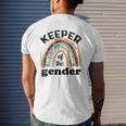 Keeper Of The Gender Rainbow Gender Reveal Baby Shower Mens Back Print T-shirt Gifts for Him