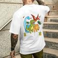 Kinder Schulkind 2024 Dinosaurier Schulanfang Dino Einschulung T-Shirt mit Rückendruck Geschenke für Ihn