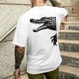 Krokodil Silhouette Mit Kralle Fun Mitgebsel Füratertag T-Shirt mit Rückendruck Geschenke für Ihn