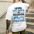 Level 100 Days Of School Unlocked Gamerideospiele Jungen T-Shirt mit Rückendruck Geschenke für Ihn