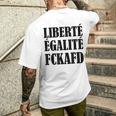 Liberte Egalite Fckafd For Anti Afd Demo T-Shirt mit Rückendruck Geschenke für Ihn