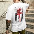 Lineman American Flag Electric Cable Lineworker Men's T-shirt Back Print Gifts for Him