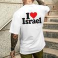 I Love Heart Israel Israeli Jewish Culture Men's T-shirt Back Print Gifts for Him