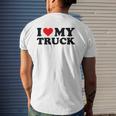 I Love My Truck Red Heart Truck I Heart My Truck Mens Back Print T-shirt Gifts for Him
