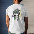 Mardi Gras Skull American Flag Mens Back Print T-shirt Gifts for Him