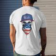 Men's American Flag Skull Usa Military Mens Back Print T-shirt Gifts for Him