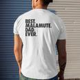 Mens Best Malamute Dad Ever Alaskan Malamute Dog Mens Back Print T-shirt Gifts for Him