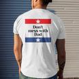 Mens Don't Mess With Dad Texas Dad Father Mens Back Print T-shirt Gifts for Him