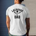 Mens Lacrosse Dad Lax Daddy Father's Day Mens Back Print T-shirt Gifts for Him