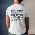 Mens Pop Pop The Man The Myth The Legend Retro Vintage Dad's Mens Back Print T-shirt Gifts for Him