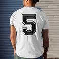 Number 5 Mens Back Print T-shirt Gifts for Him