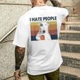 Odio A La Gente Bull Terrier Odio Retrointage Camiseta Hombre Estampado Espalda Regalos para él