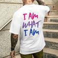 I Am What I Am I Am Flag For Bisexual T-Shirt mit Rückendruck Geschenke für Ihn