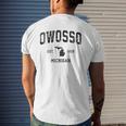 Owosso Michigan Mi Vintage Sports Black Print Mens Back Print T-shirt Gifts for Him