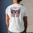 Papa American Flag Eagle Father's Day Mens Back Print T-shirt Gifts for Him