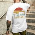 Papafant Papa Elefant Retrointage Sunsetatertag Savanne Raglan T-Shirt mit Rückendruck Geschenke für Ihn