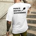 Papa's Bester Schwimmer X Lecker Bierchen Party Outfit T-Shirt mit Rückendruck Geschenke für Ihn