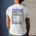 Papaw Nutritional Facts Dad Christmas For Dad Good For Dad Mens Back Print T-shirt Gifts for Him
