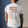 Parker House Rolls Nutrition Facts Thanksgiving Christmas Mens Back Print T-shirt Gifts for Him