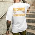 Patchwork Papa Gemeinsam Sind Wir Stark Bonus Papa Spruch T-Shirt mit Rückendruck Geschenke für Ihn