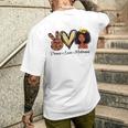 Peace Love Melanin Sugar Afro Black Brown Girls Pride Men's T-shirt Back Print Gifts for Him